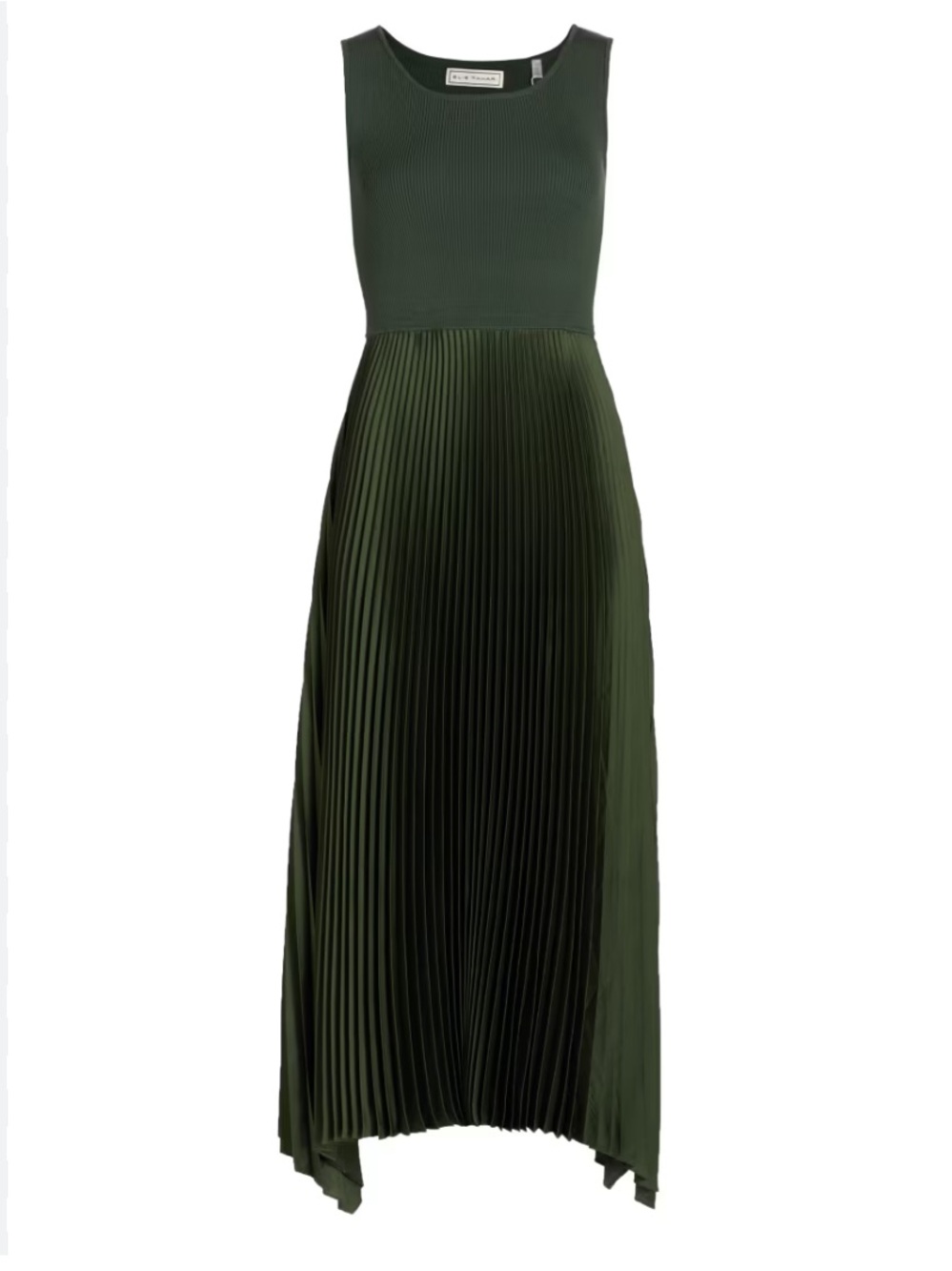 NWT ELIE TAHARI GREEN MAVE MIXED MEDIA PLEATED DRESS S ANTHROPOLOGIE